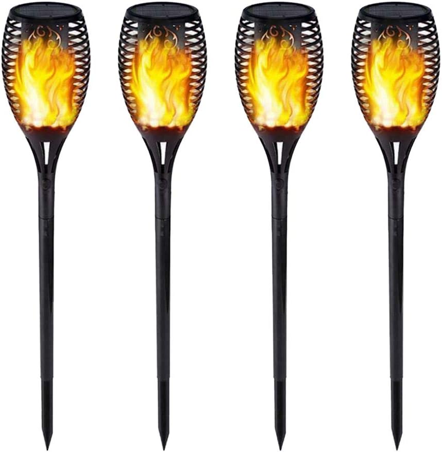 Solar Light 4 Pack Waterproof Flickering Flames Torches Lights Outdoor Landscape Decoration Lighting Solar Spotlights Security Torch Light for