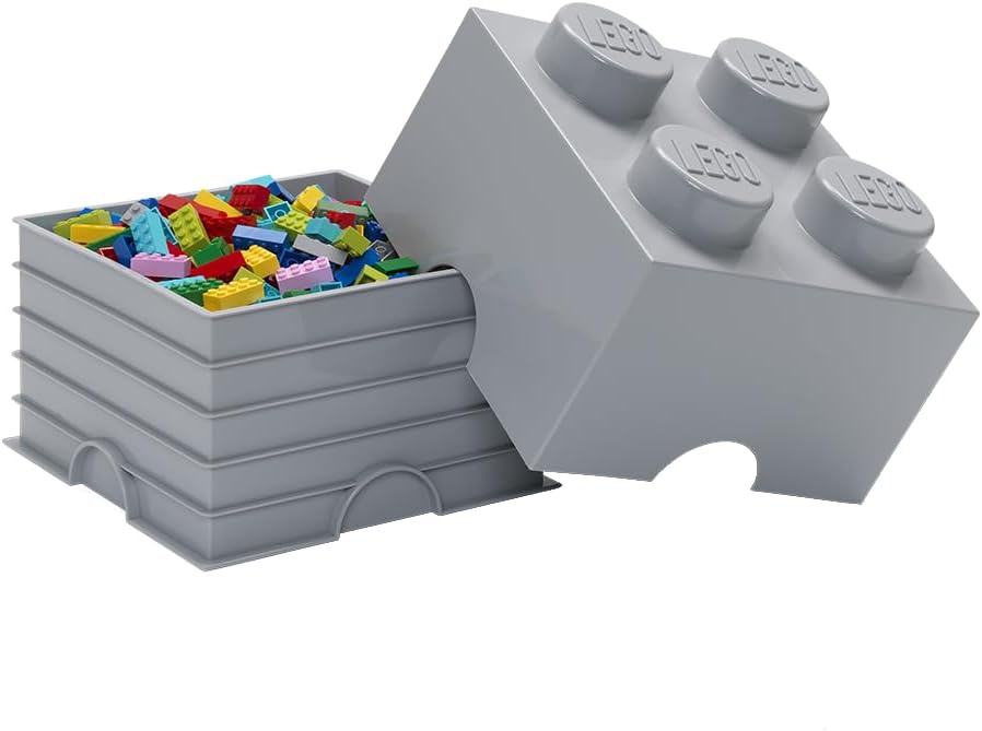 Room Copenhagen LEGO Storage Brick Drawer 4, 9-3/4 x 9-3/4 x 7-1/8 Inches, Bright Yellow (4003) | Stackable Storage Box Storage with Lid Toy Organization Home Decor Office Kids Room