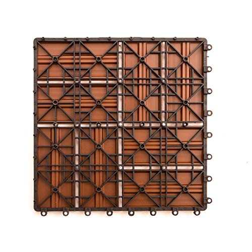 IncStores Helios Interlocking Patio Deck Tiles | All Weather | Waterproof Outdoor Flooring for Patio, Balcony Flooring, Garden and Poolside | 12"x12" | 11 Gray 6 Slate Tiles