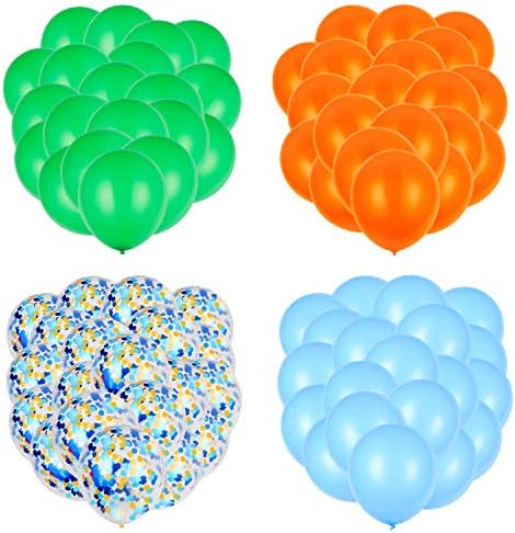 JOYYPOP 80 PCS Red White Blue Balloons 12 in with Confetti for 4th of July