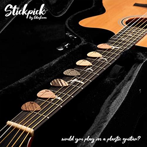 Stickpick | Set of 7 flexible guitar picks made of real wood | For electric