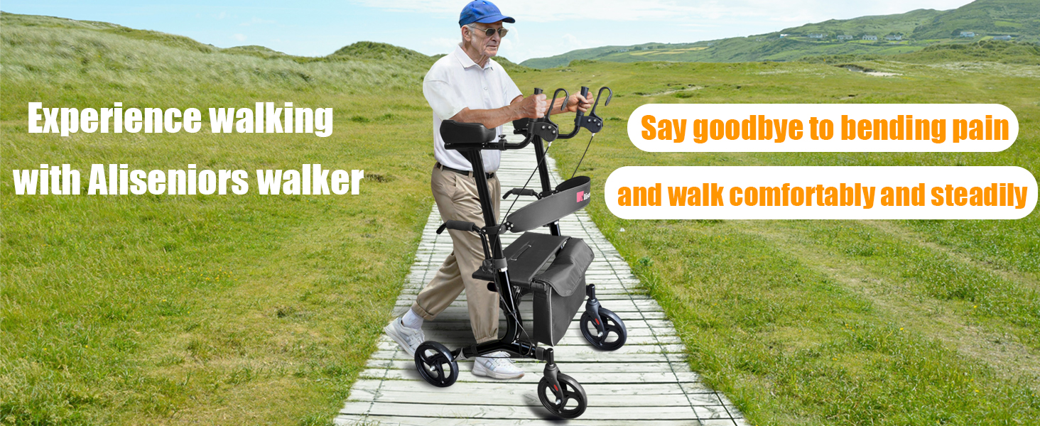 Stand Up Rollator Walker with Seat