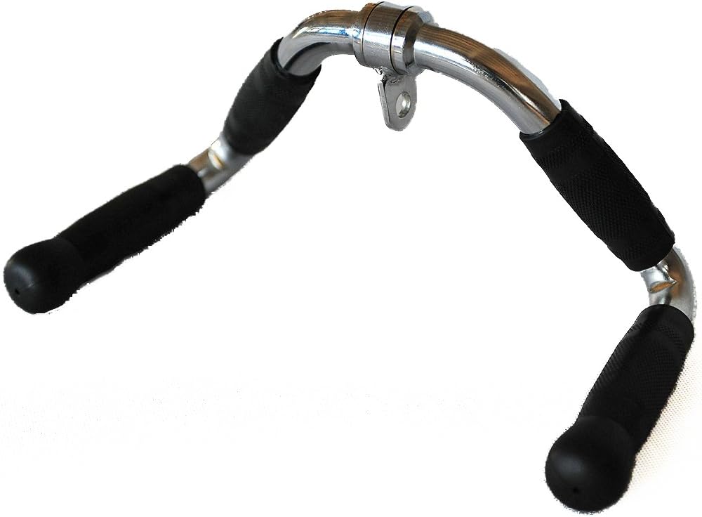 Revolving Lat Pulldown Bar for Cable Machine, Straight Bar with Rubber Grip - Tricep Press Down, Curl & Back Exercise Attachment for Home Gym