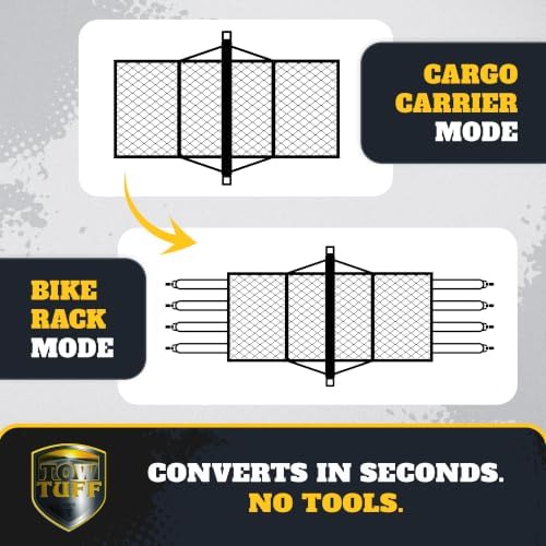 Hitch Cargo Carrier with Bike Rack, 500 lb Capacity, Black | Alloy Steel, Holds 4 Bicycles, 2" Receiver Fit, Rear Mount Design