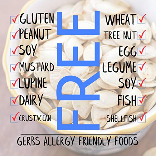 Gerbs Raw Whole Pumpkin Seeds 2 lbs. | In-Shell, 10.5 mm Size, Resealable Bag | Mildly Nutty & Crunchy | Top 14 Allergen-Free