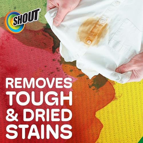 SHOUT Advanced Laundry Stain Remover Gel for Clothes Laundry, Breaks Down Stubborn, Dried-in, and Tough Stains, 22oz Spray, Pack of 3 (Packaging May Vary)