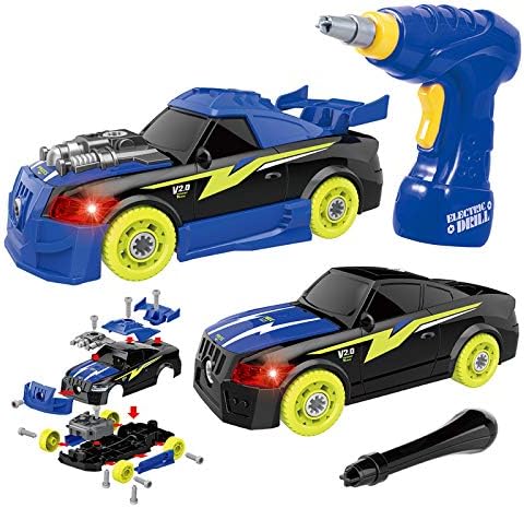 GILOBABY Take Apart Toys for Boys, STEM Building Set with Electric Drill | 26PCS Take Apart Toy, Kid-Safe Electric Drill, Dynamic Lights & Sounds