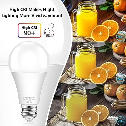 Dusk to Dawn Light Bulbs Outdoor, 11W Automatic On/Off Sensor Light Bulbs