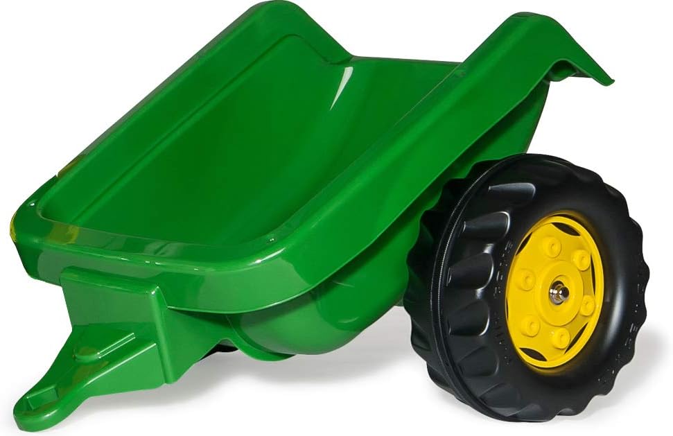 Rolly Toys John Deere 3-Wheel Trac with Trailer Ride On, Green/Yellow (52769)