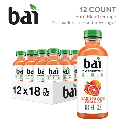 Bai Antioxidant Infused Water Beverage, Baru Blood Orange, 18 Fluid Ounce Bottle, 12 Pack