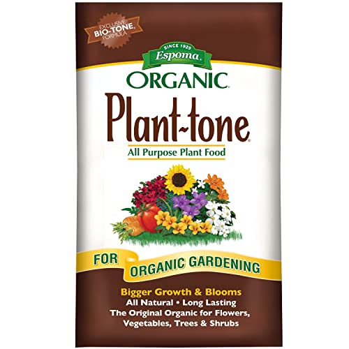 Espoma Organic Plant-Tone 5-3-3 Natural & Organic All Purpose Plant Food, 36 lb. Bag, The Original Organic Fertilizer for All Flowers, Vegetables