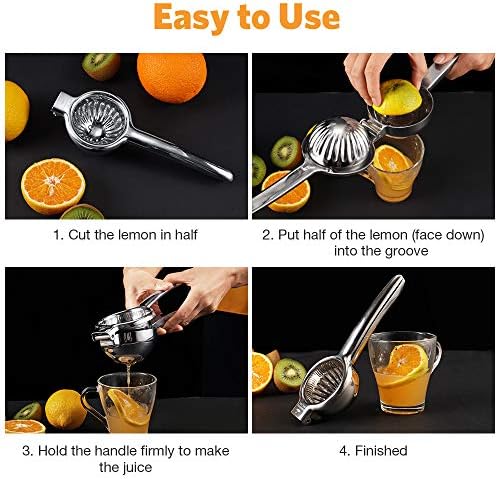 Upgraded Lemon Squeezer Meidong Super Stainless Steel 304 Hand Press Juicer Manual Citrus for Juicing Lemon ＆ Limes, Vegetables