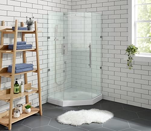 Voltaire 32" x 32" Acrylic White, Single-Threshold, Center Drain, Neo-angle Shower Base