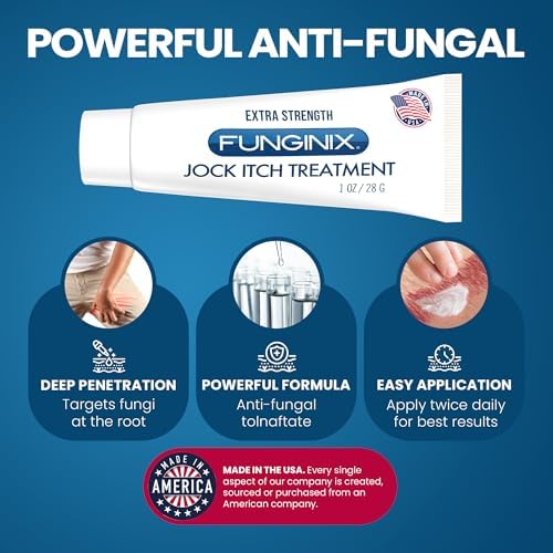 FUNGINIX Jock Itch Treatment - Relieves Itching, Burning, Scaling, and Chafing, Natural Anti Itch Treatment with Tolnaftate