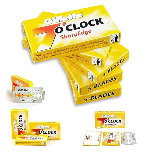 100 7 O'clock SharpEdge Superior Premium Platinum Double Edge Safety Razor Blades - 200+ shaves