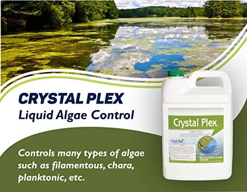 Crystal Plex - Lake and Pond Algaecide Treatment - Liquid Copper Algaecide Kills and Prevents Various Types of Algae (Planktonic, Filamentous