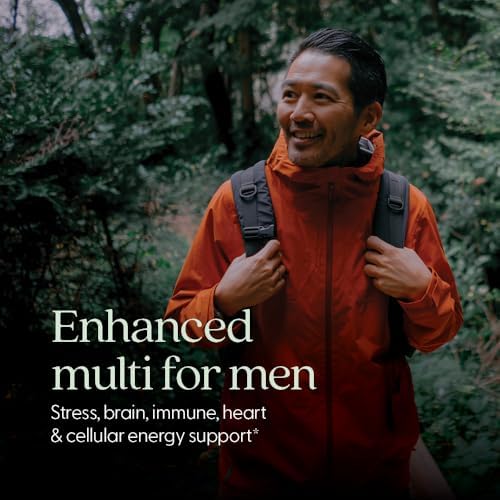 New Chapter Men's Multivitamin Advanced Formula for Stress, Brain, Immune, Heart & Energy Support, Higher Levels of Whole-Food Fermented Essential Nutrients for Men + Selenium + B Vitamins, 120 ct