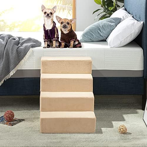 ZINUS Foam 13 Inch 2-Step Step Pet Stairs / Pet Ramp for Cats and Dogs, Extra Small, Beige