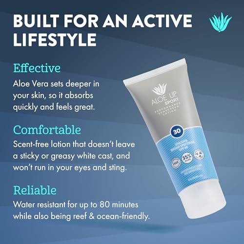 Aloe Up Sport Sunscreen Spray SPF 15, Water Resistant, Non-greasy, 6 oz | Broad-spectrum SPF 15; Water resistant up to 80 min; Non-greasy, With aloe vera gel, fragrance-free