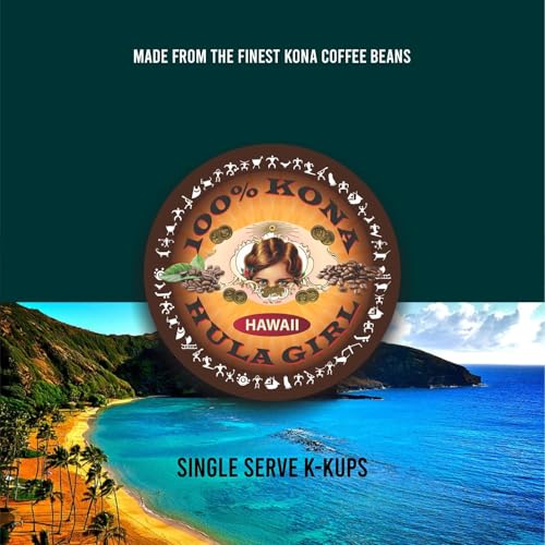 Hula Girl 100% Kona Coffee, Single Serve for Keurig K-Cup Brewers, Medium Roast, Works in the New K2