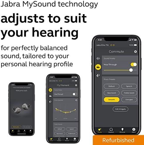 Jabra Elite Active 75t Navy Voice Assistant Enabled True Wireless Sports Earbuds with Charging Case (Renewed)
