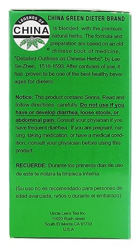 Uncle Lee’s Senna Tea 3-Pack – Green Dieter’s Drink, Caffeine-Free 100% Natural Herbal Detox & Digestive Support, 30 Ct Each