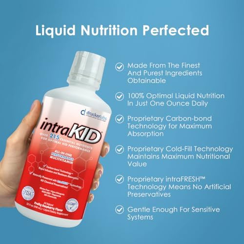 Drucker Labs Kids Liquid Multivitamin with 225+ Nutrients,32 fl oz | Drucker Labs intraKID Kids liquid Multivitamin with 225+ Nutrients,32 fl oz