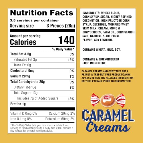 Goetze's Candy Classic Vanilla Caramel Creams, 4 oz Bag | Individually Wrapped Chewy Caramel & Vanilla Cream Treats, Fresh from the Factory