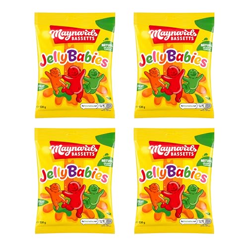 Maynards Bassetts Jelly Babies 130g (Pack of 4), Fruity Sweets