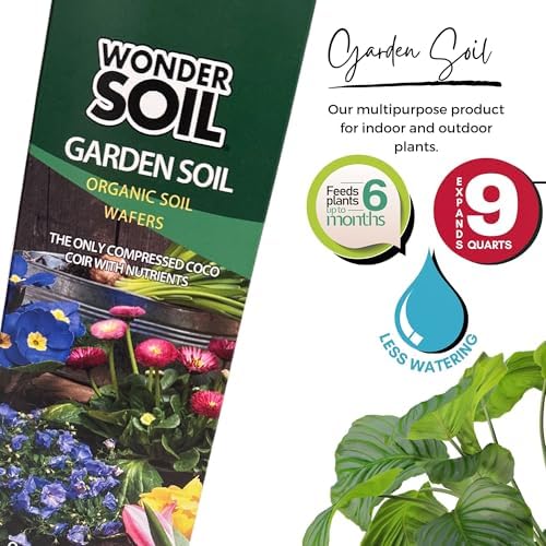 | 18 Wafers | 1 Wafer Fills an 8" Pot | Ready to Plant Organic Potting Soil Loaded with Nutrients | 18 Wafers Expand to 9 Quarts of Indoor Outdoor