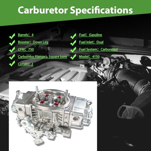 BR-67200 Carburetor for Holley Quick Fuel Brawler 750 CFM 4 Barrel Mechanical Secondary Carburetor 4150 Square Bore No Choke Dual Inlet