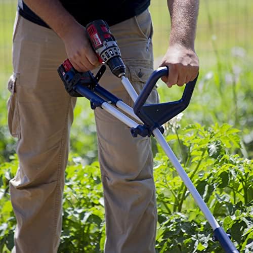 Fusion Drill-Powered Cultivator, Adjustable Tilling Width Up To 8”, Tilling Depth Up To 5.5”, Compatible With Most Cordless Drills