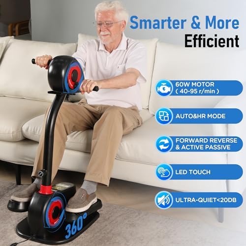 2026 New Upgrade Elliptical Exercise Machine, Low-Impact Motorized Pedal Exerciser | Home Recovery Bike for Arm & Leg Ability and Relax