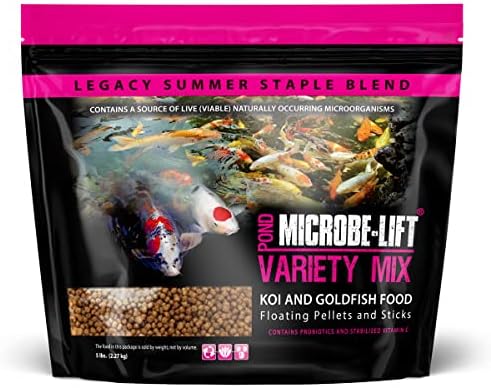 MICROBE-LIFT MLLVMXL Variety Mix Floating Fish Food Pellets and Sticks for Ponds, Water Gardens, and Fountains, for Live Goldfish and Koi, 14.5 Pounds