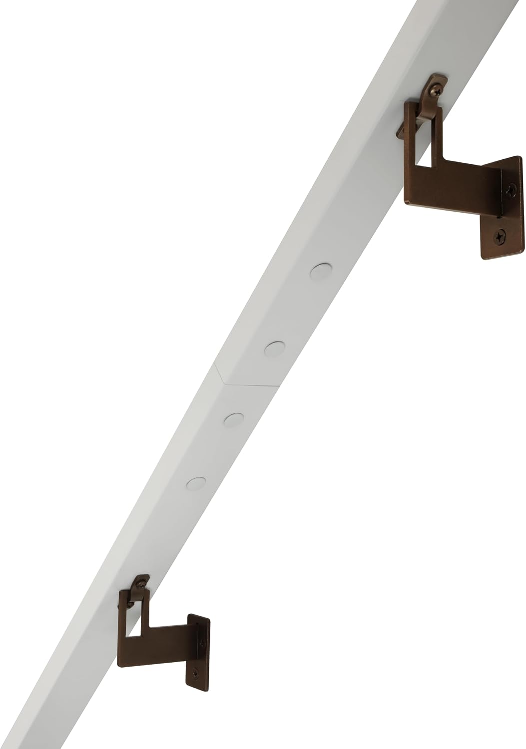 Modern Aluminum Handrail Grab Bar Kit, Adjustable Steel Brackets Included, Returns to Wall, Powder Coated Finish (Black, 4 Foot Handrail Set)