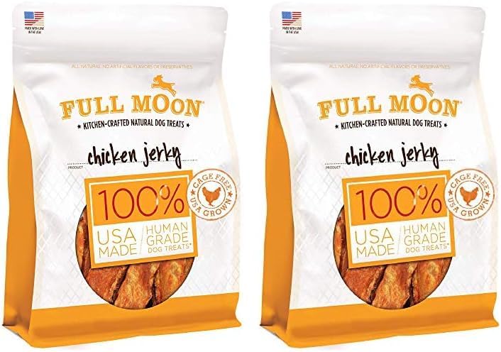 Full Moon Chicken Jerky Healthy All Natural Dog Treats Human Grade Made in USA Grain Free, 1.5 Pound (Pack of 1)