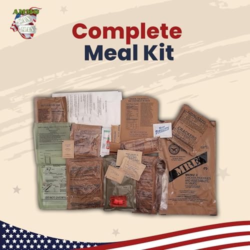 U.S. Military MRE 12-Pack, Flameless Heaters, Freeze Dried, 2023 Inspection | Genuine Military MRE with Flameless Heaters, Entree & Side Dishes