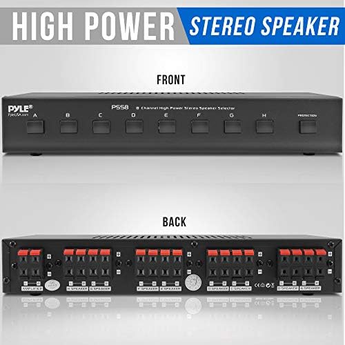 Pyle Premium New and Improved 8 Zone Channel Speaker Switch Selector Hub Distribution Box for Multi-Channel High Powered Stereo Amplifier A/B/C/D