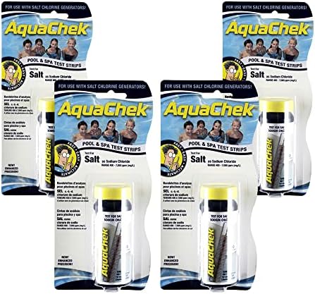 AquaChek Salt Test Strip Titrators for Pools - Salt Water Pool Test Strips for Sodium Chloride - Quick and Accurate Results - Professional Water Quality Testing Kit (10 Strips)