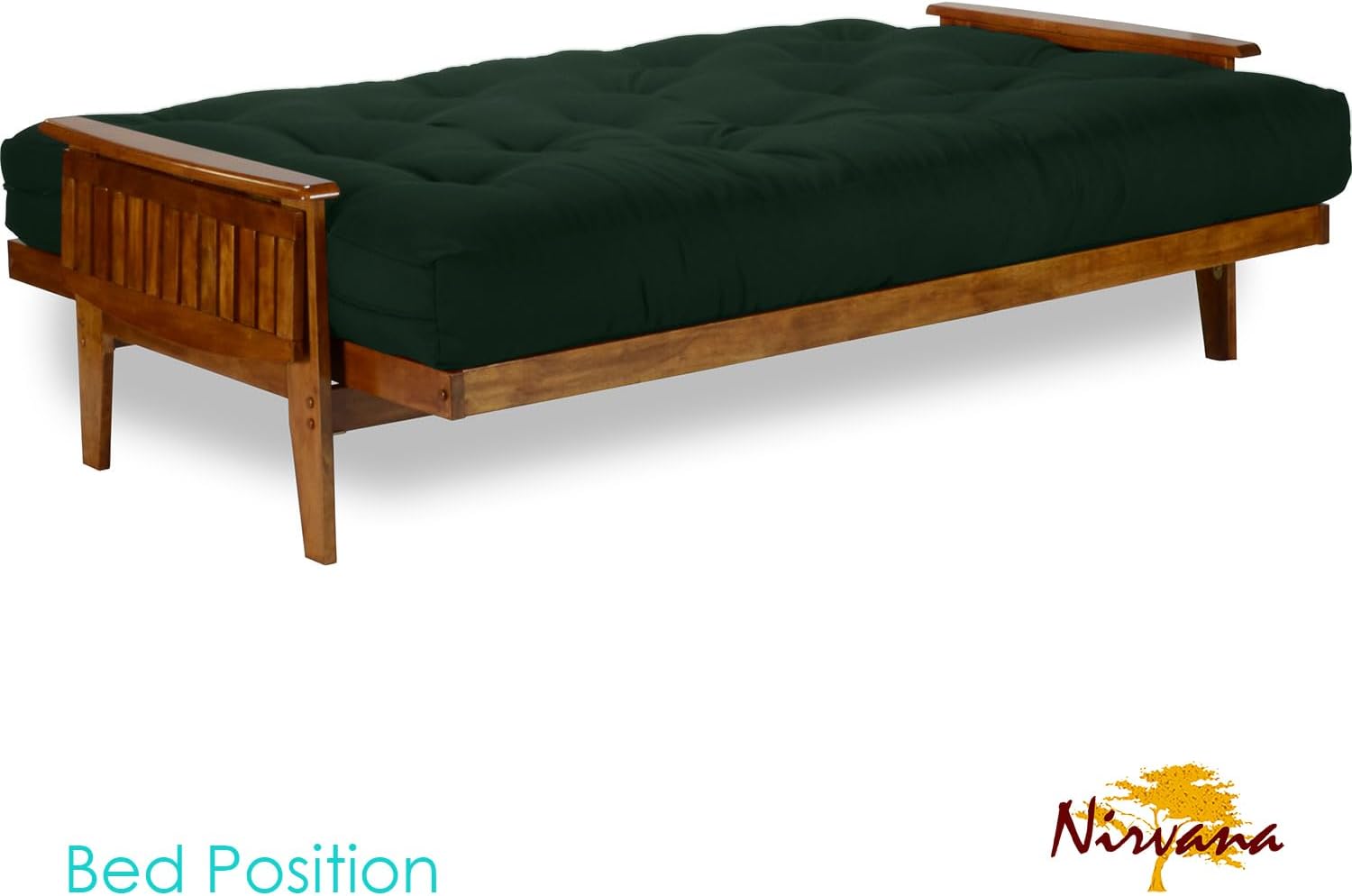 Eastridge Futon Set - Full Size, Frame, 8" Mattress, Twill Black Cover