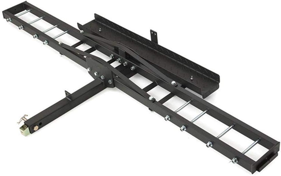 Jeremywell 500 lbs Heavy Duty Motorcycle Dirt Bike Scooter Carrier Hitch Rack Hauler Trailer with Loading Ramp and Anti-Tilt Locking Device