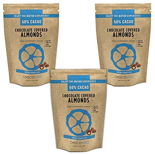 ChocoVivo Dark Chocolate Covered Raisins 70% Cacao, Superfood Snack - Paleo + Keto Friendly, 2.5 Ounces - 3pack