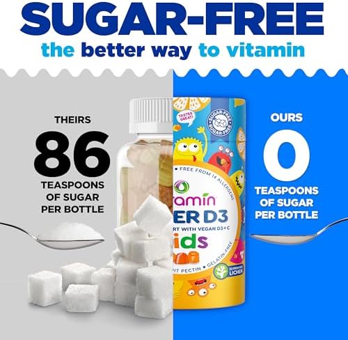 NUTRAMIN Sugar-Free Gummy Multivitamins for Kids, Allergen-Free, 90 Count