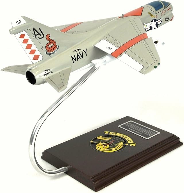 Vought LTV A-7 Corsair II US Navy Attack Jet Model Scale 1/40 | handcrafted mahogany wood, painted, airplane model, desktop display, aviation gift