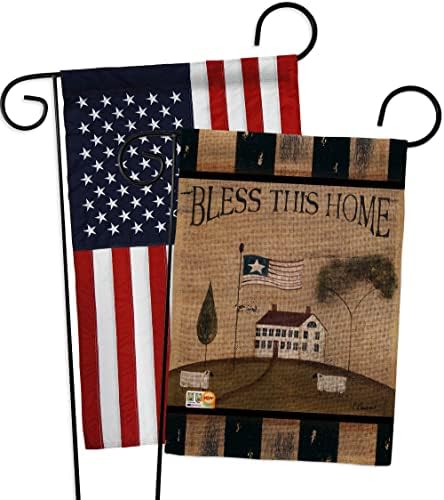 Welcome Bless This Home Burlap Garden Flags Pack Country Living Primitive Farm Western Barn American Rustic Cowboy Rural Ranch USA Vintage Applique