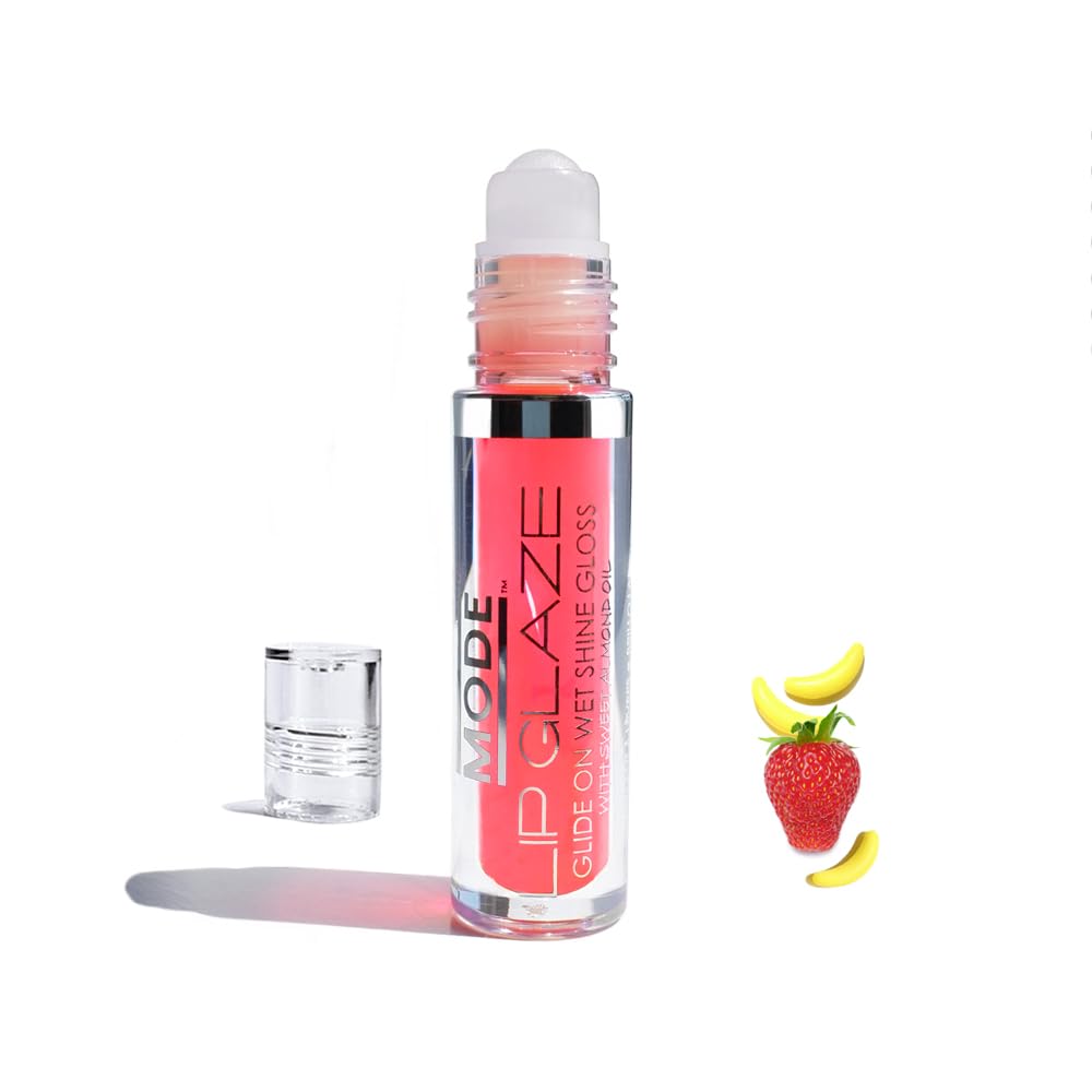 MODE Lip Glaze Cotton Candy Flavored Lip Gloss, Hydrating Sheer Wet Shine, Skincare Fruit Oils