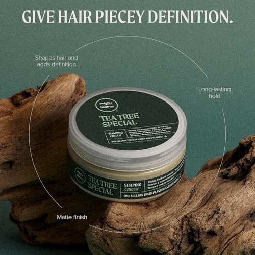 Tea Tree Shaping Cream, Hair Styling Cream, Long-Lasting Hold, Matte Finish, For All Hair Types