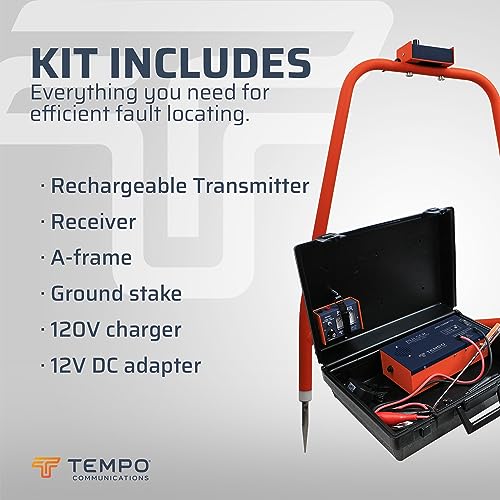 TEMPO Communications PE2003-G Pulser Ground Fault Locator, Underground Wire Break Locator, High-Voltage Signal, A-Frame Receiver