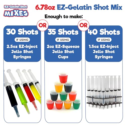 Mango Mania Jello Shot Mix, 6.78oz Premium Gluten-Free Tasty Gelatin Mix | Made in the USA - Easy to Make EZ Gelatin Shot Mix