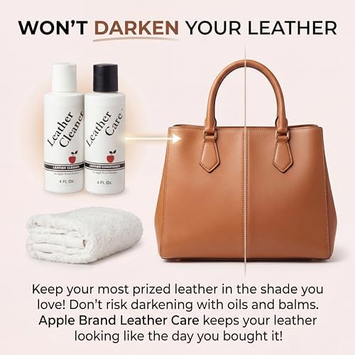 Apple Brand Leather Cleaner & Conditioner Kit, For Bags, Boots, Accessories | Wax-free cleaner and conditioner pair. Also for furniture